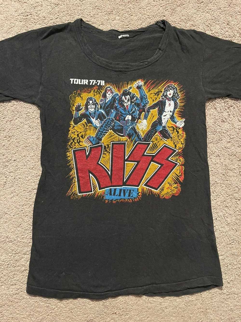 Rock T Shirt × Rock Tees × Vintage 70s 77 78 Kiss… - image 5