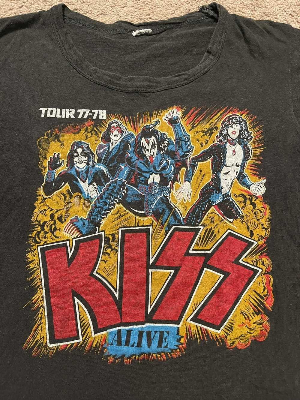 Rock T Shirt × Rock Tees × Vintage 70s 77 78 Kiss… - image 6