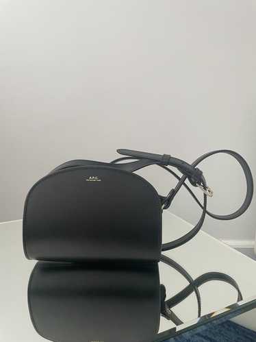 A.P.C. Demi-Lune Mini Leather and Corduroy Cross-Body Bag