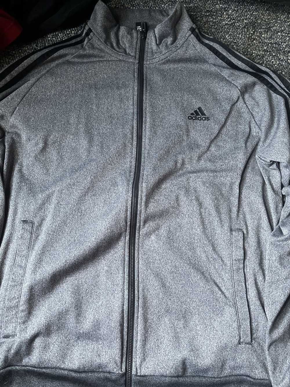 Adidas Gray Adidas Zip-up Sweatshirt Hoodless L - image 1