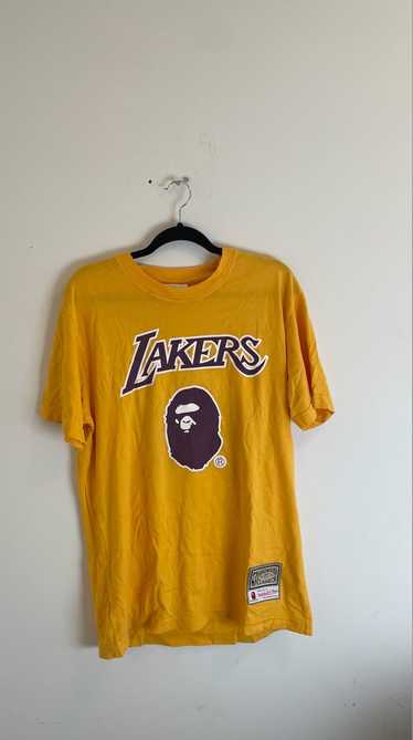 bape mitchell and ness lakers