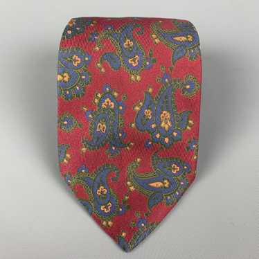Etro Burgundy Paisley Silk Tie - image 1