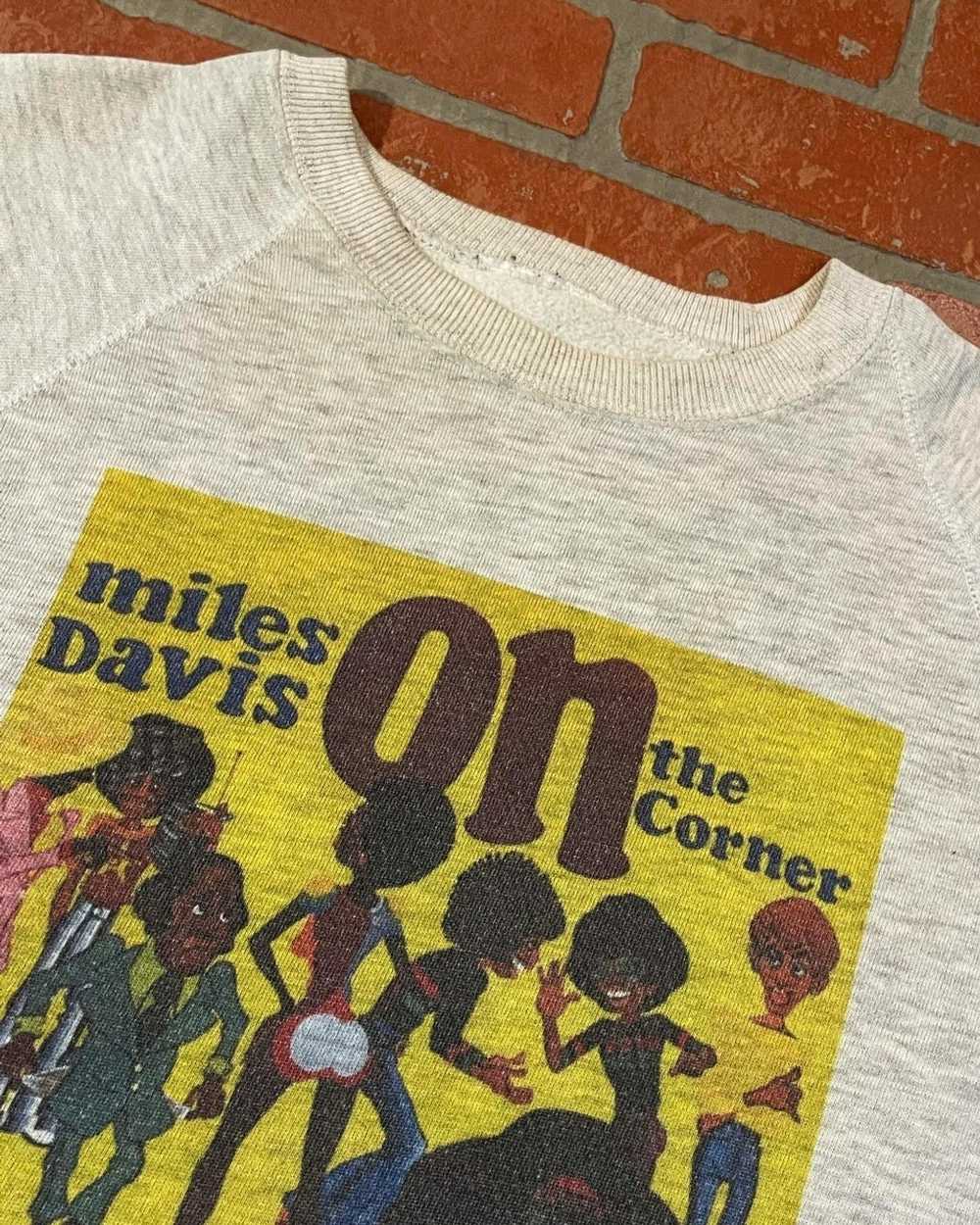 Band Tees × Vintage Miles Davis 1970s Vintage Cre… - image 3