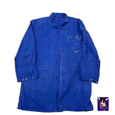 Jacket Vintage French Blue Coat Work wear button up S… - Gem