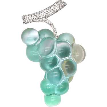 Vhernier Milano Grapes Brooch In 18Kt White Gold … - image 1