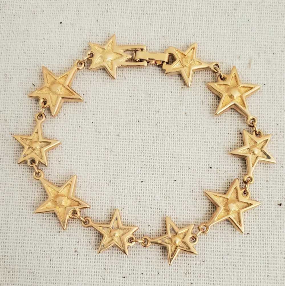 Vintage Signed Swarovski Celestial Stars Link Bra… - image 5