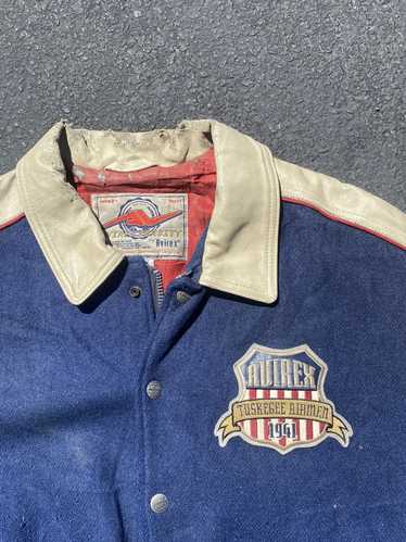 Avirex Tuskegee Red Tails Fighter Squadron Airmen Patch Leather Wool Jacket  4XL