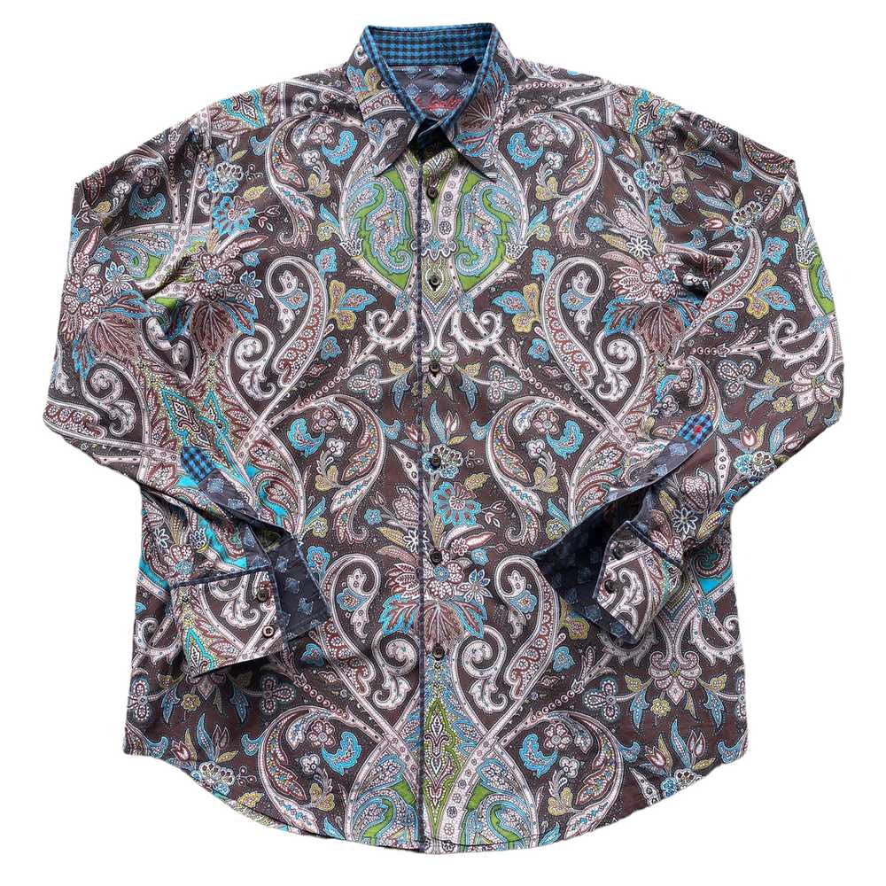 Robert graham paisley button up shirt large wise … - image 1