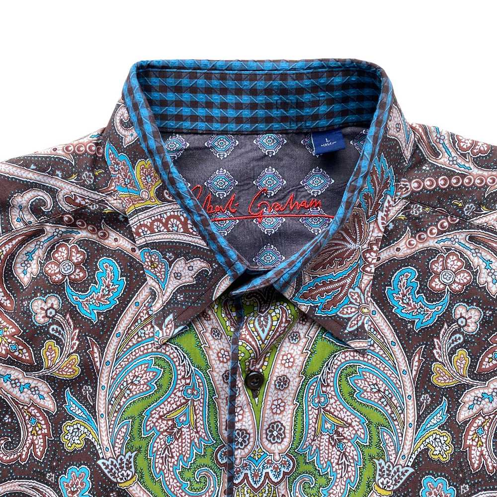 Robert graham paisley button up shirt large wise … - image 2