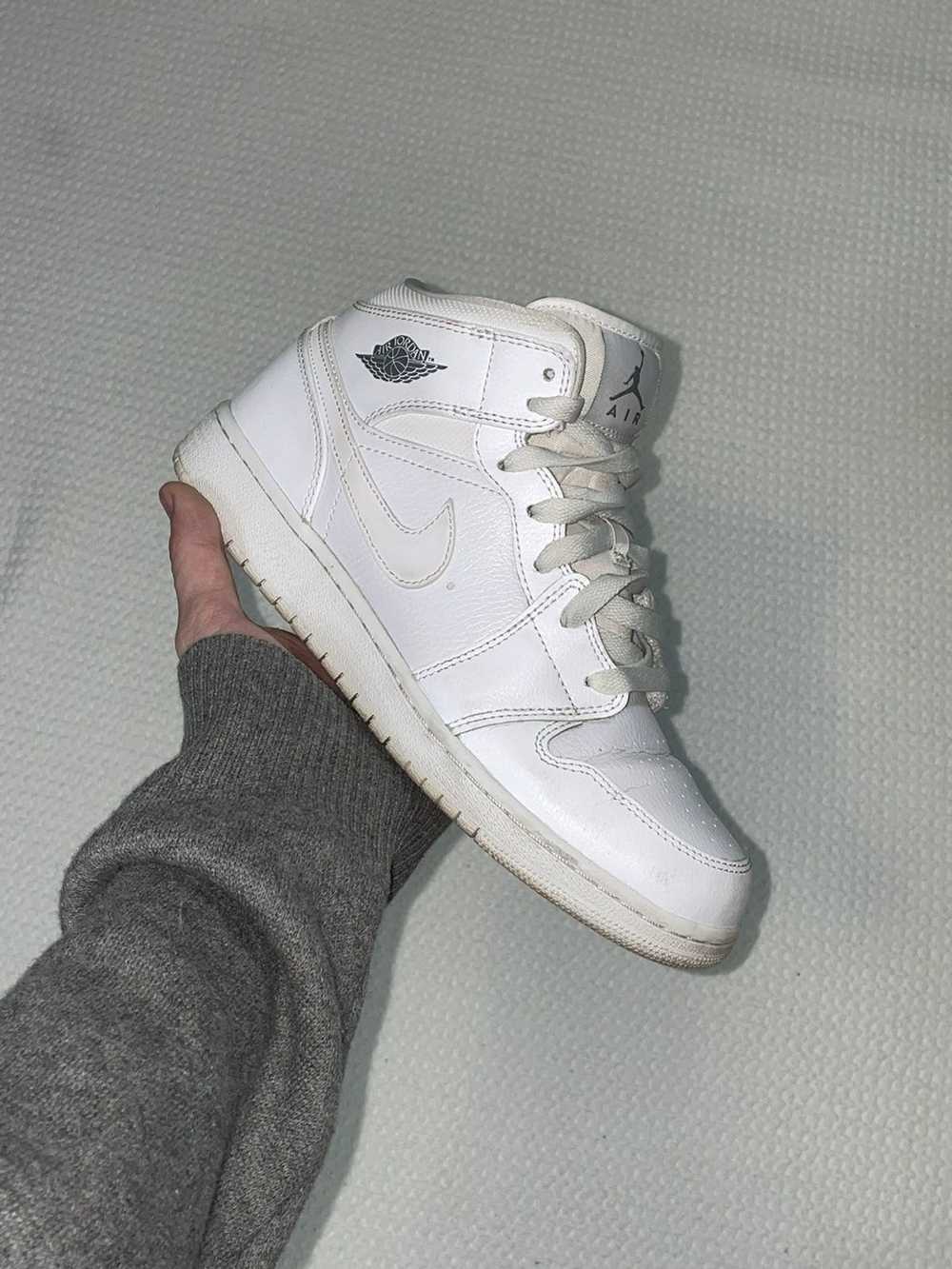 Jordan Brand × Nike Jordan 1 Mid-top white on whi… - image 1