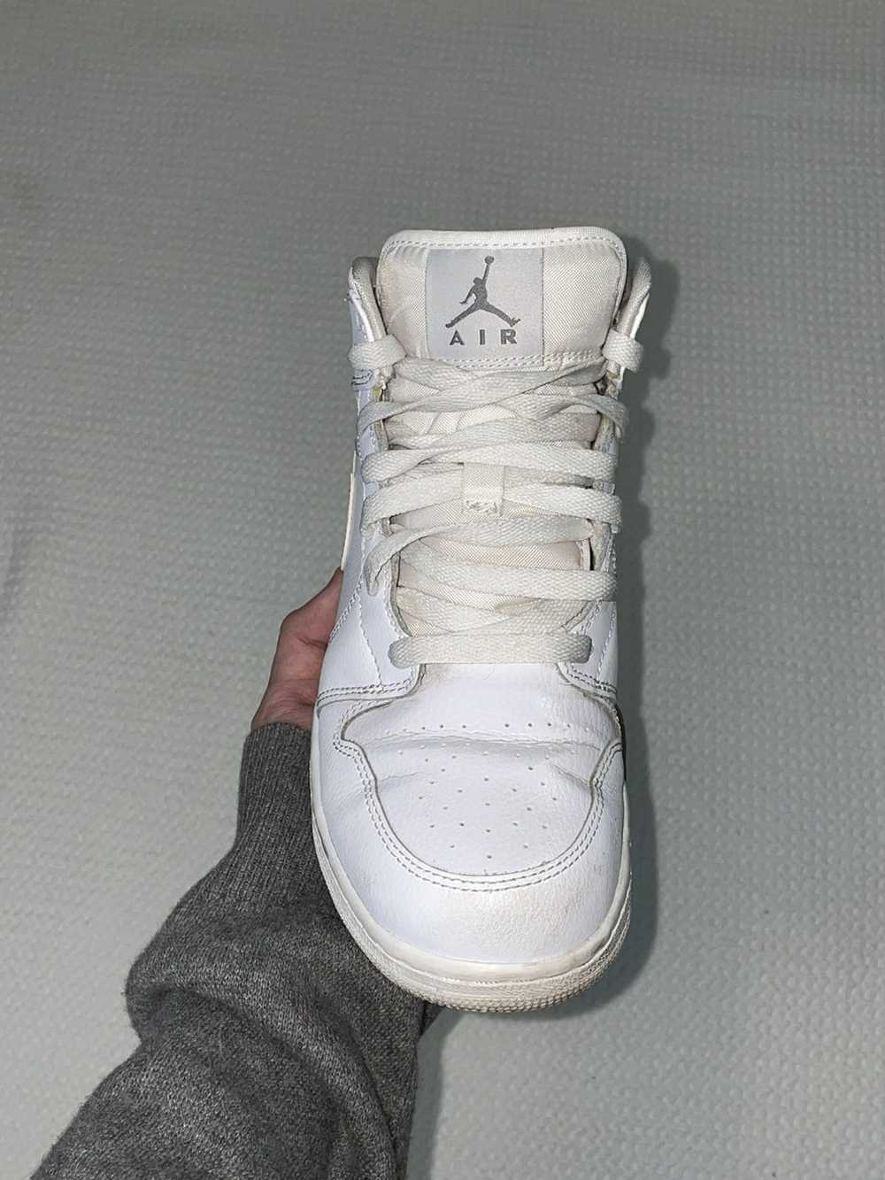 Jordan Brand × Nike Jordan 1 Mid-top white on whi… - image 2