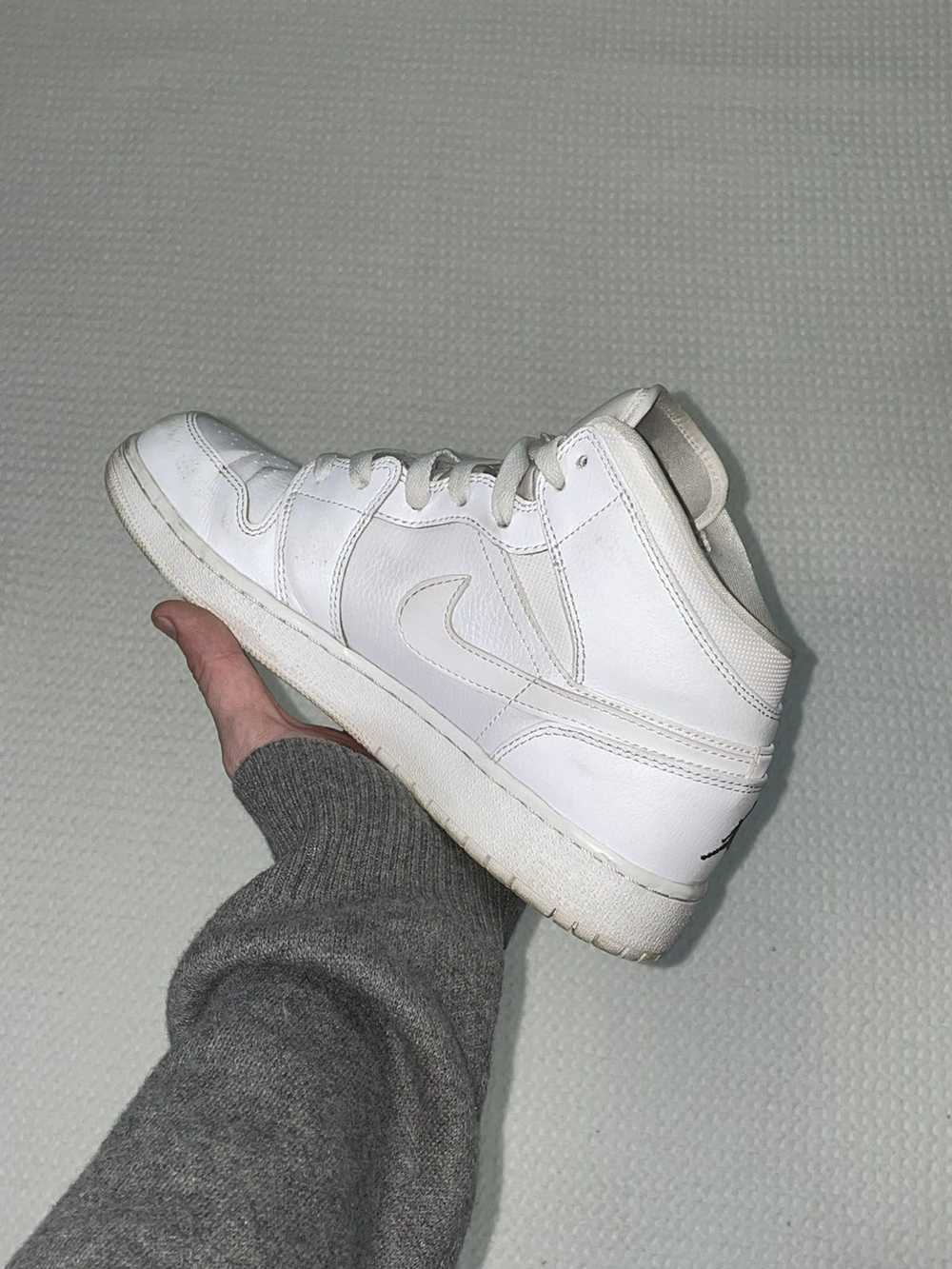 Jordan Brand × Nike Jordan 1 Mid-top white on whi… - image 3