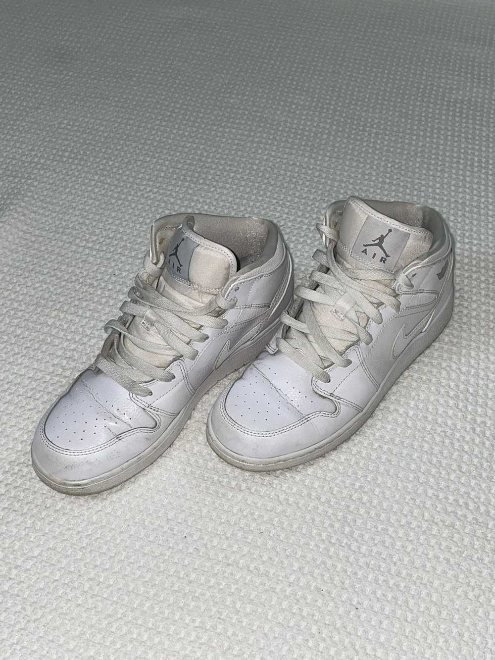 Jordan Brand × Nike Jordan 1 Mid-top white on whi… - image 6