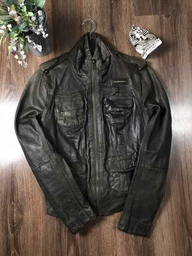 Japanese Brand × Leather Jacket × Superdry Superd… - image 1