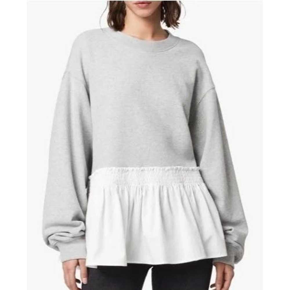 Allsaints All Saints Gray Long Sleeve Ruffle Hem … - image 2