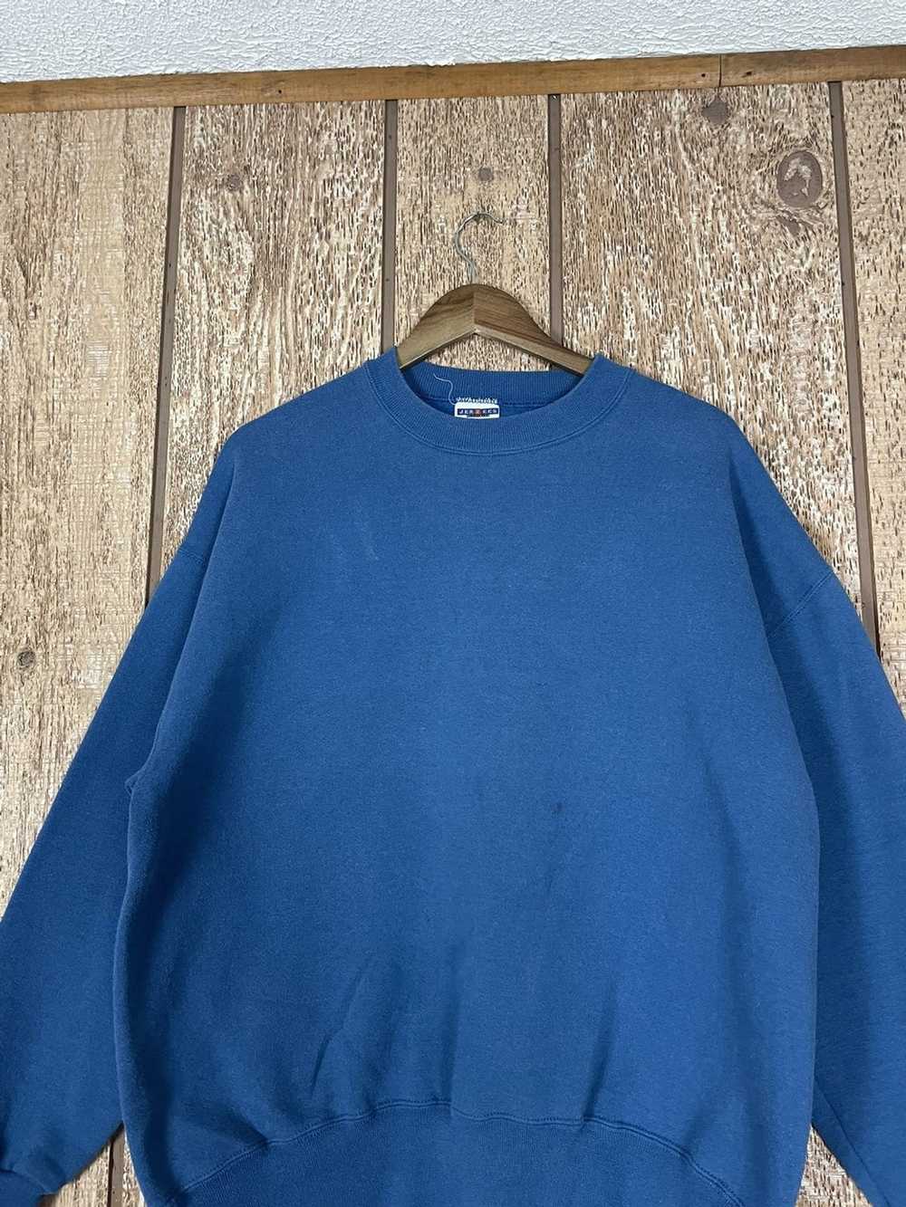 Streetwear × Tultex × Vintage Vintage blue Crewne… - image 3