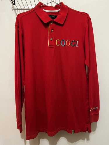Coogi Vintage Red Rainbow Long Sleeve Polo