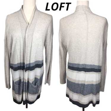 LOFT sz S - Tweed Sweater Jacket Cardigan in Black Multi NWOT!