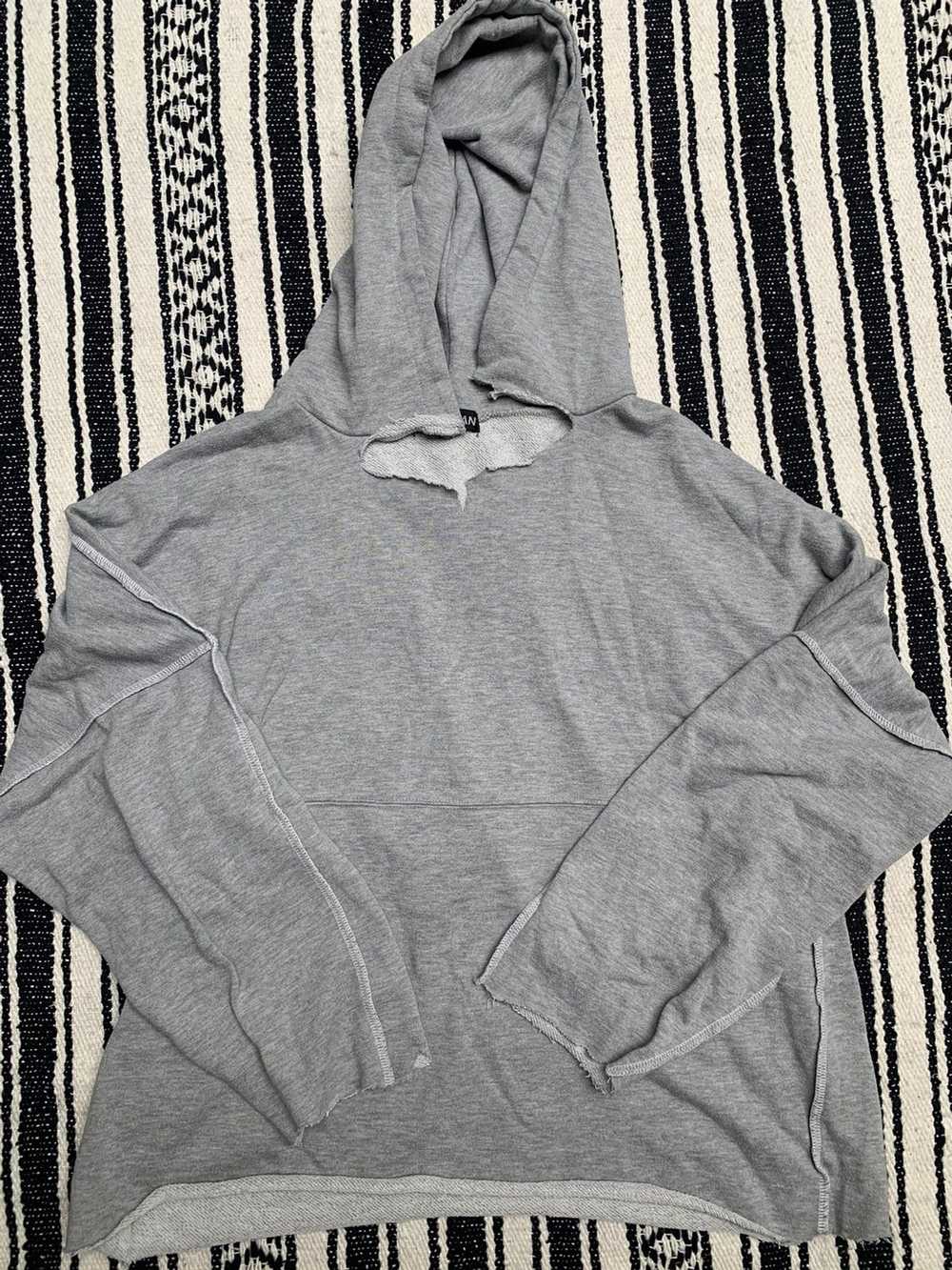 Streetwear × Vintage Hand cropped grey hoodie - image 1