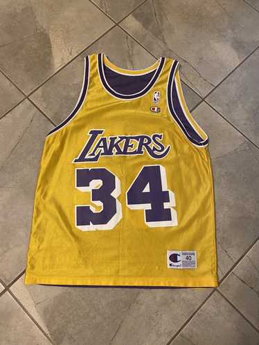 Vintage Champion Los Angeles Lakers Official Shooting Shirt Boys ￼90s