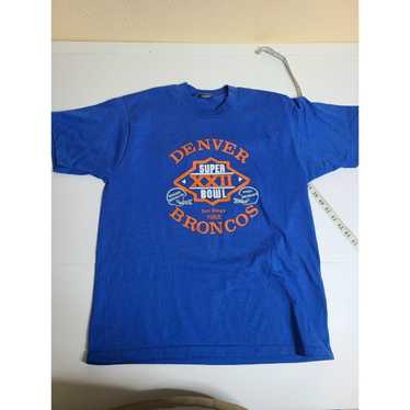 NFL Vintage Super Bowl XXII 22 Blue T-shirt BRONC… - image 1