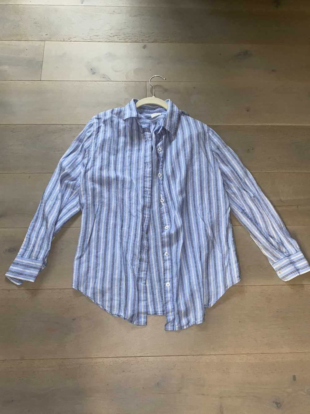 Canada × Designer Wilfred Free Blue Button Up Lon… - image 1