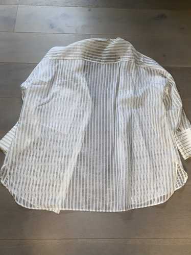 Zara Zara Basic Sheer Button Up Long Sleeve