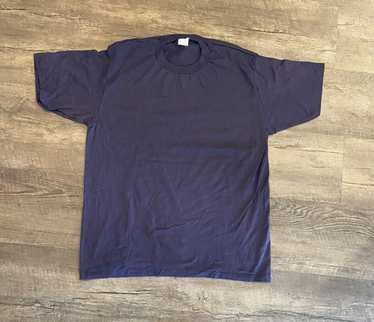 Small Vintage Champion Authentic Athletic Apparel T Shirt Men's Dark Blue  Blank Tee E 