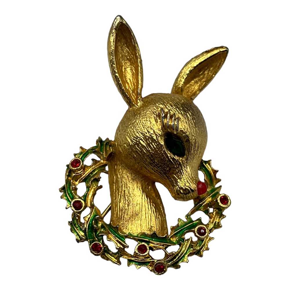 Vintage Reindeer Mylu Christmas Pin - image 1