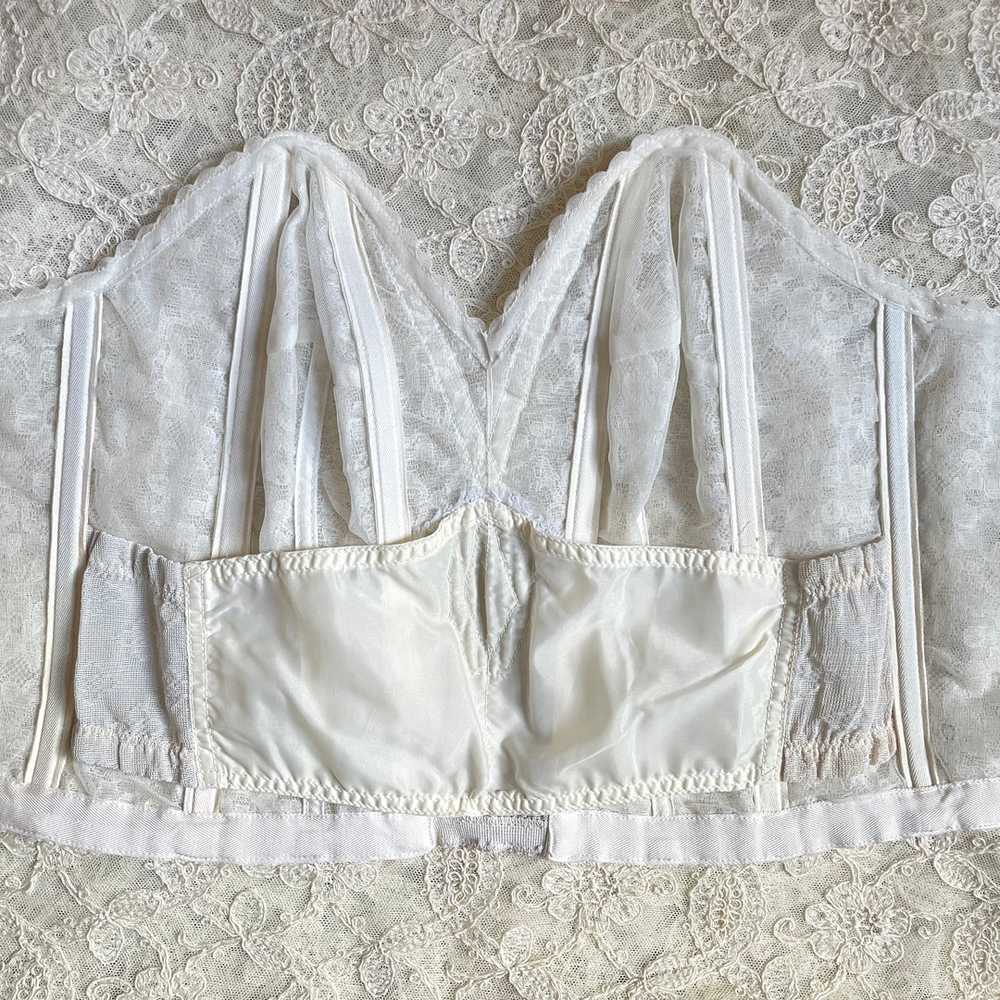 1960s White Lace Boned Bustier - image 5