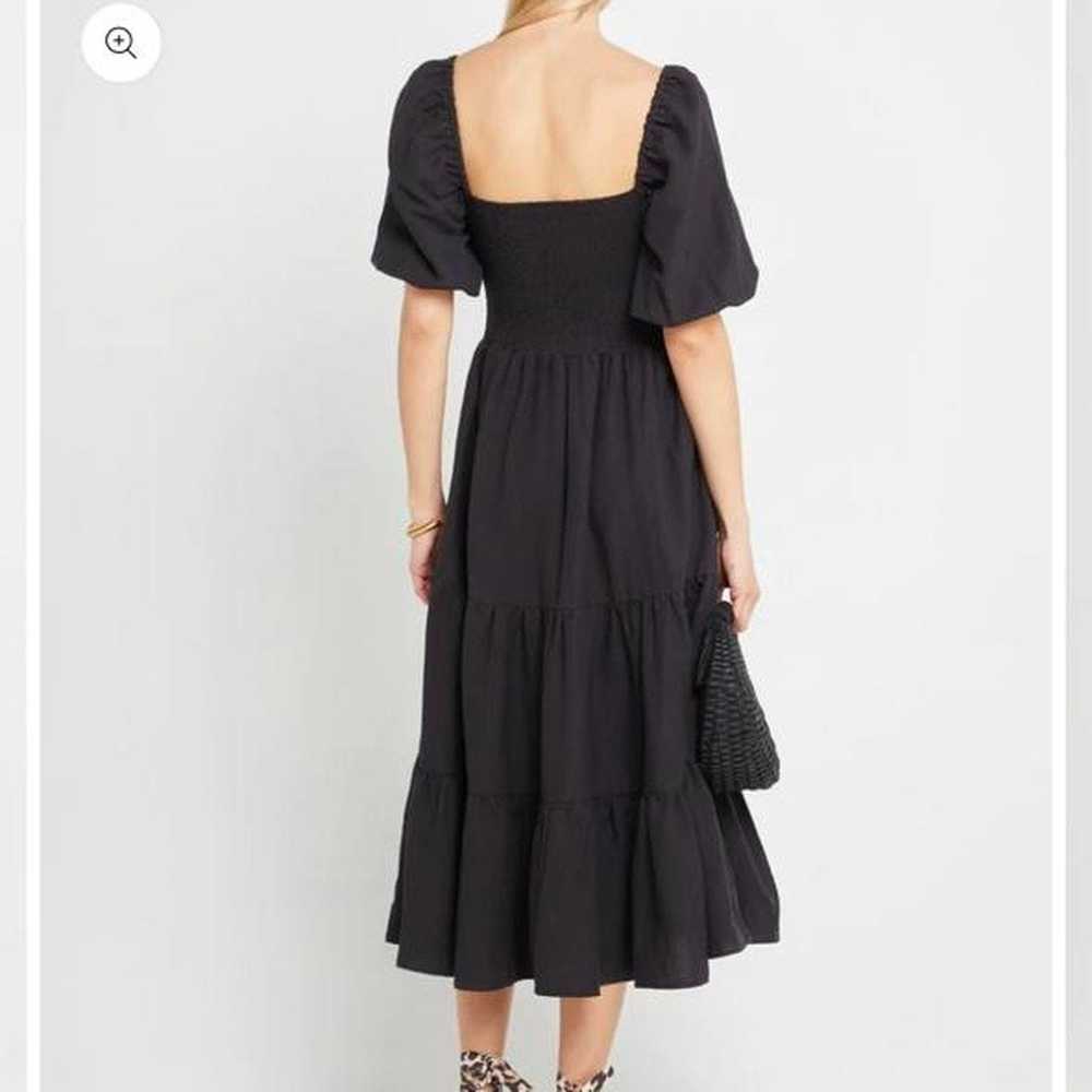 Vintage Midi Tier Square Neck Black Dress - image 2