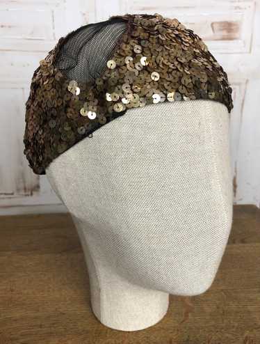 Cute Original 1930s Vintage Gold Sequinned Netted… - image 1