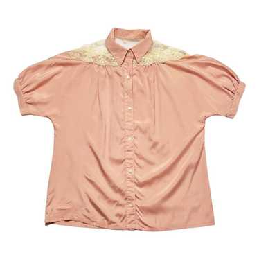 Vintage Barbara Barbara Vintage Pink Blouse Cream… - image 1