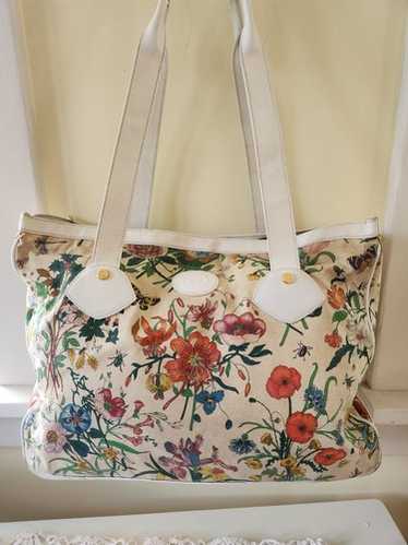 GUCCI★素敵！FLORAL PRINT Coated Canvas TOTE BAG Gucci Beauty Bloom Canvas Tote Bag -New - Ships Free within