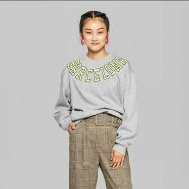 Wild Fable Women's V-Neck Rib Knit Pullover Sweater Gray Size Medium