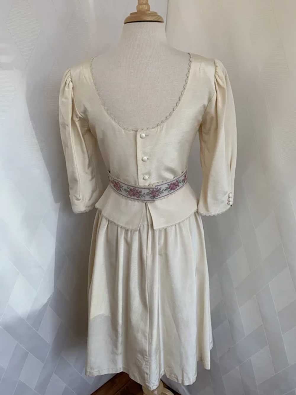 Vintage 1980s Lanz Original Belted Peplum Dress w… - image 12