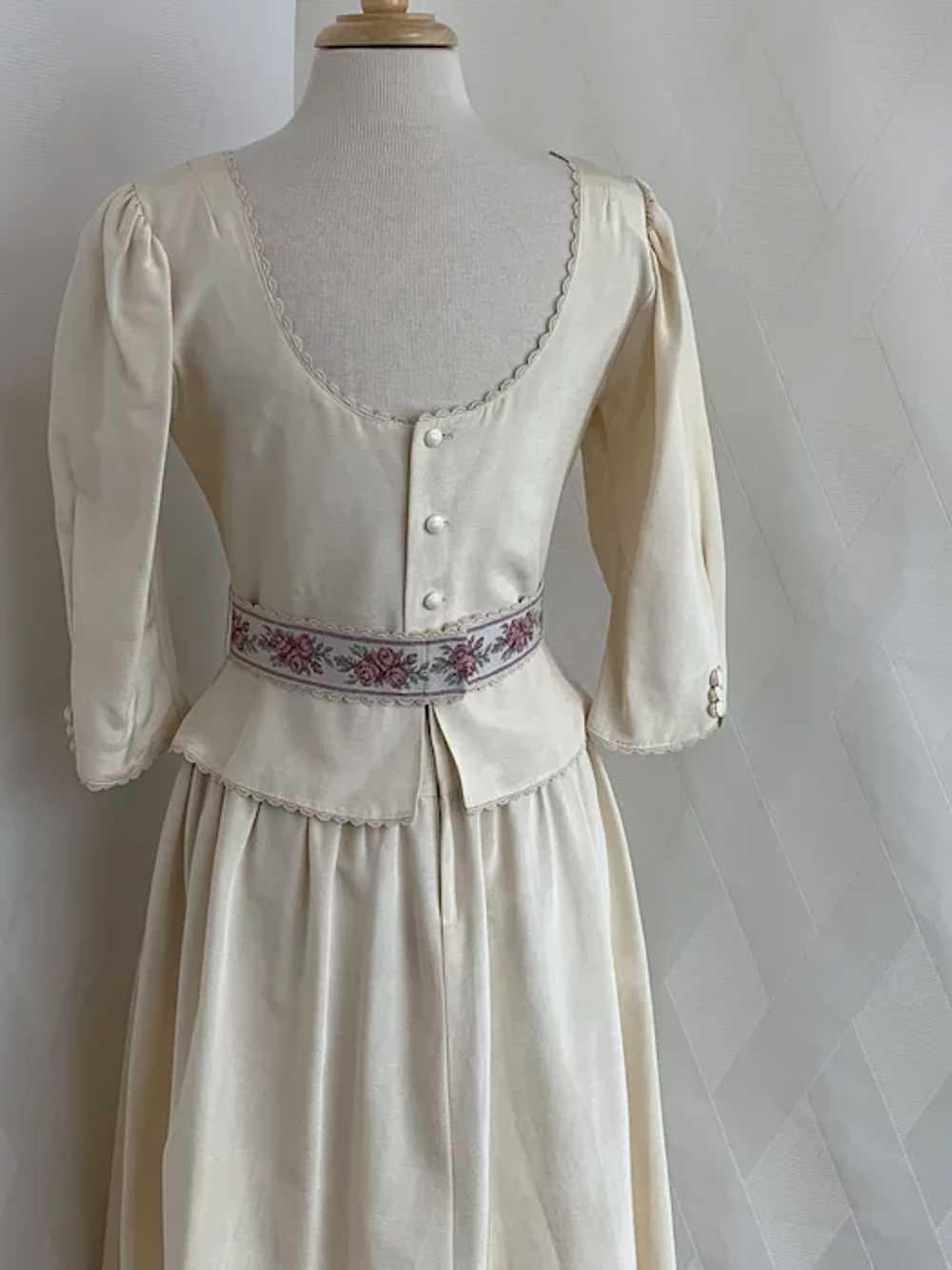 Vintage 1980s Lanz Original Belted Peplum Dress w… - image 2