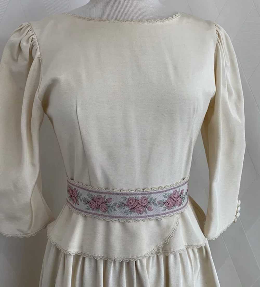 Vintage 1980s Lanz Original Belted Peplum Dress w… - image 6