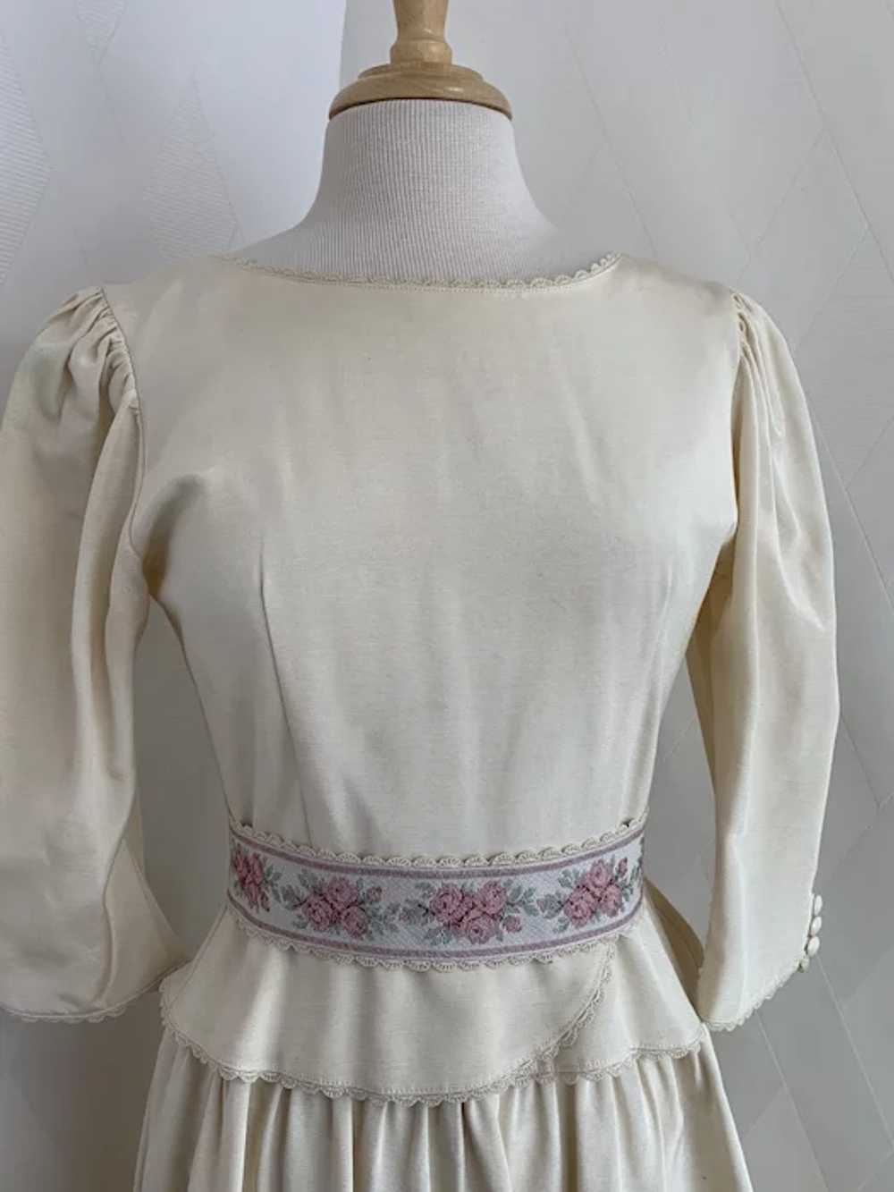 Vintage 1980s Lanz Original Belted Peplum Dress w… - image 8