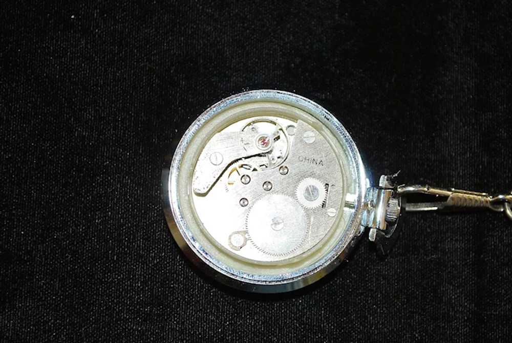 Chinese Chrome Pocket Watch with Chain - 1970 - image 4