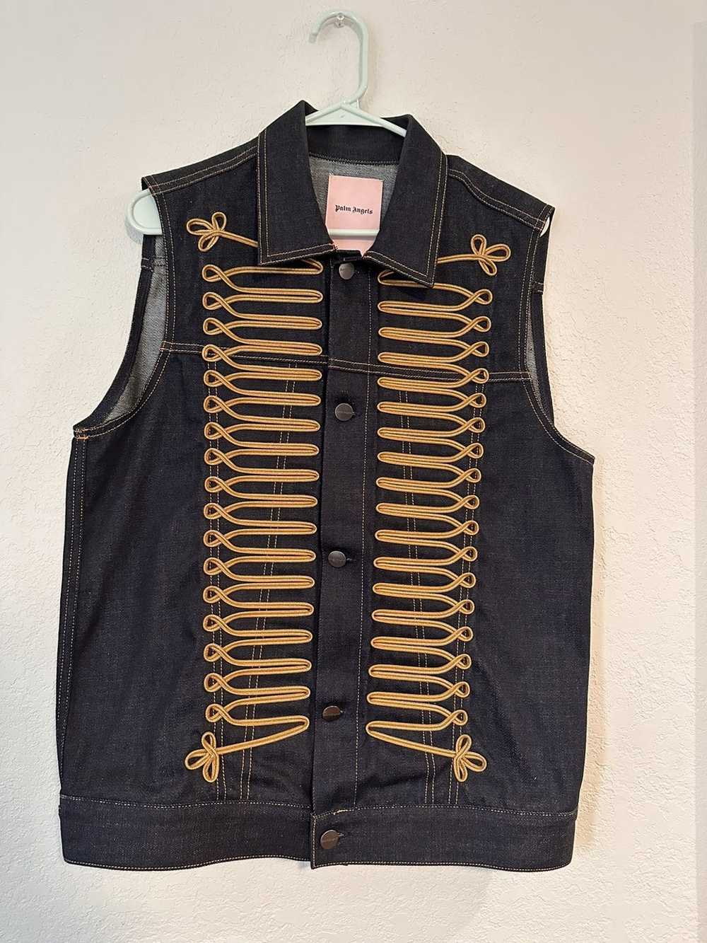 Palm Angels Palm Angles denim lace vest - image 1