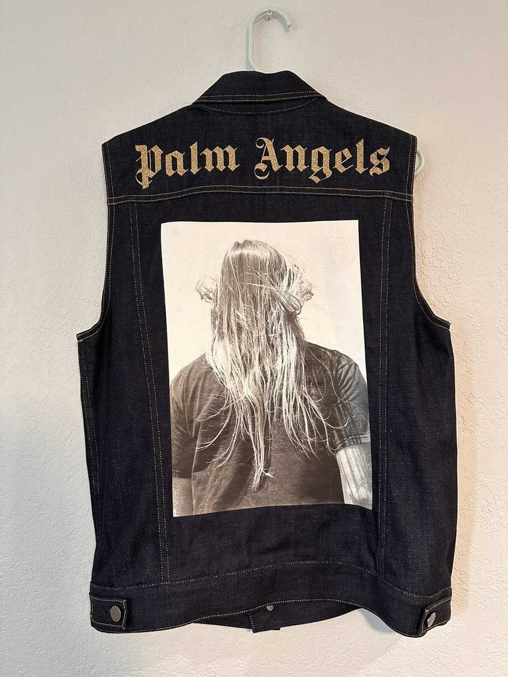 Palm Angels Palm Angles denim lace vest - image 2