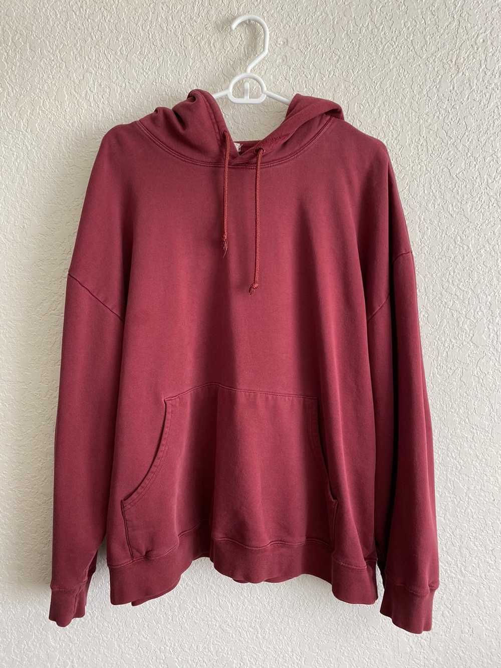 Vintage 1990s Vintage Burgundy Faded Hoodie Boxy - image 1