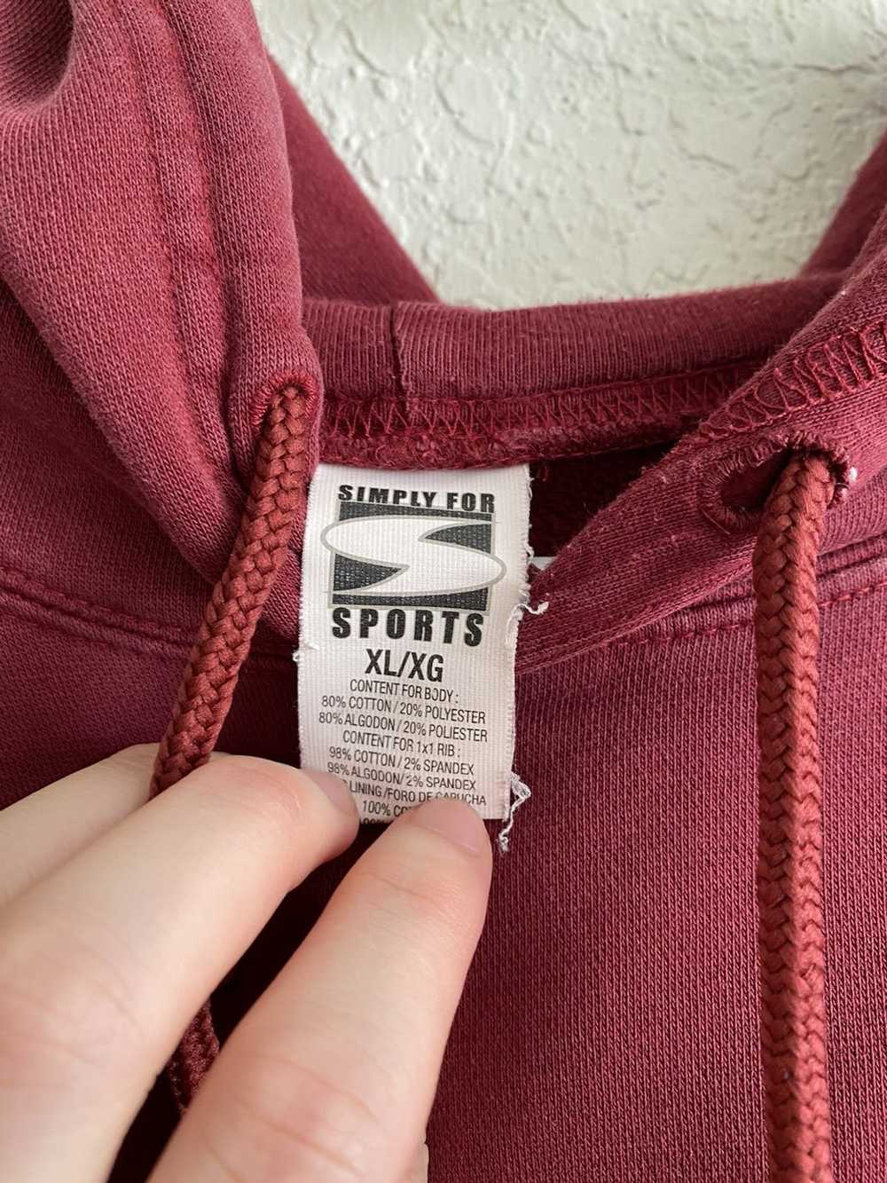 Vintage 1990s Vintage Burgundy Faded Hoodie Boxy - image 2