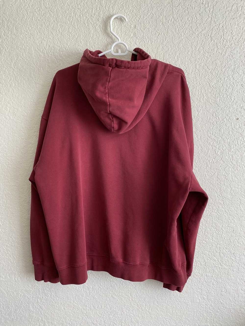 Vintage 1990s Vintage Burgundy Faded Hoodie Boxy - image 3