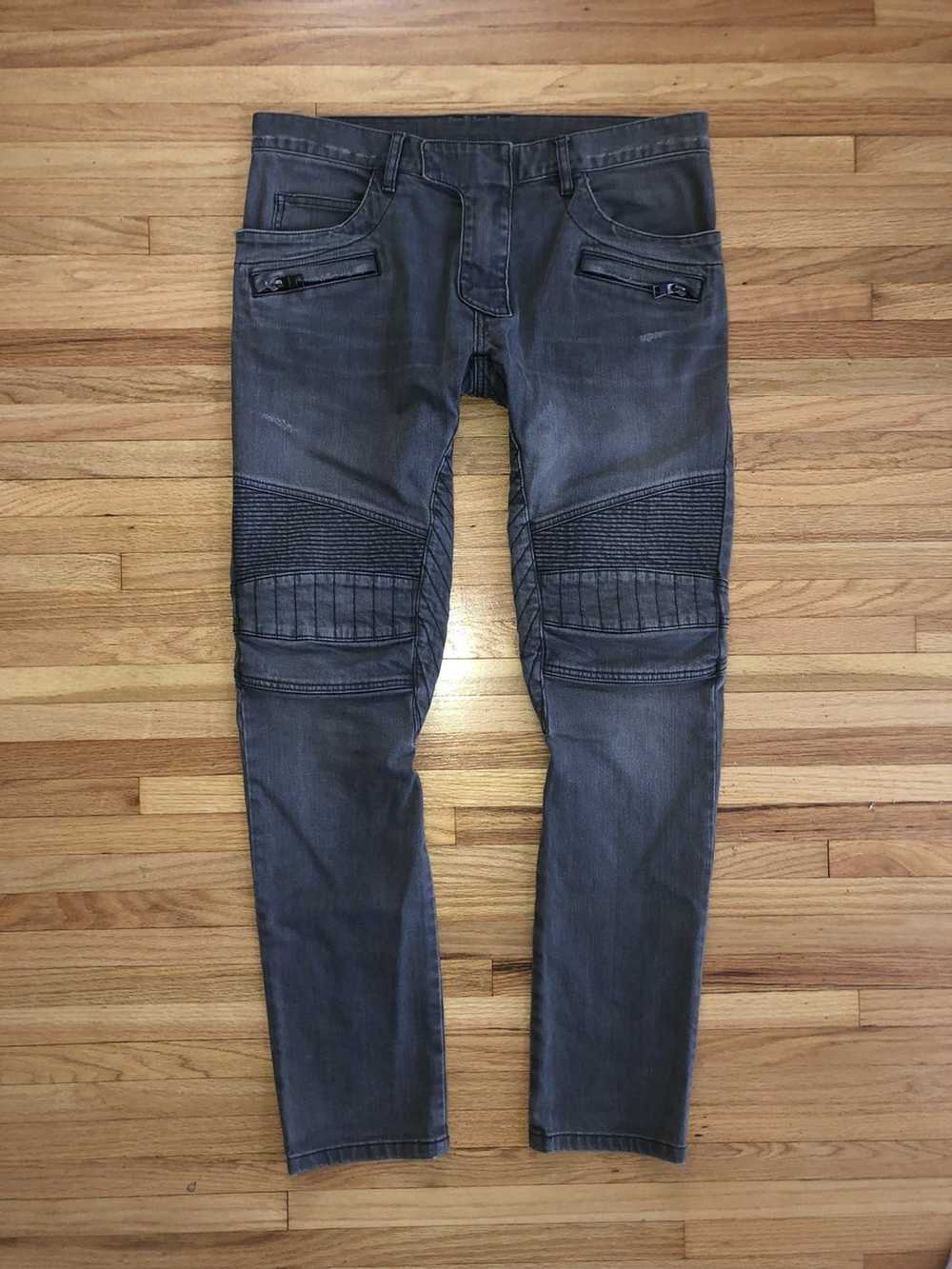 Balmain Balmain Moto Denim Pants - image 1