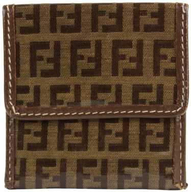 FENDI Nappa FF Embossed Continental Wallet on Chain Miele Scuro