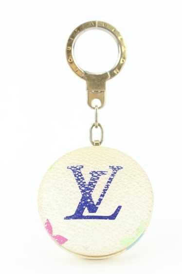 Louis Vuitton White Monogram Multicolor Pochette Cles Key Pouch Keychain 863127
