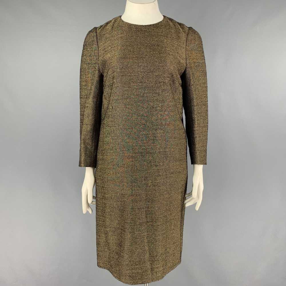 Dries Van Noten Gold Wool Viscose Sheath Dress - image 1