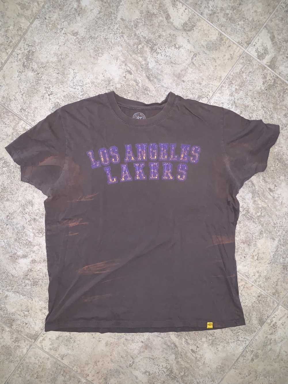 Men's Los Angeles Lakers '47 Purple Vintage Tie Dye Tubular T-Shirt